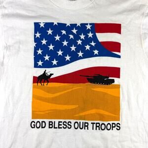 God Bless Our Troop Shirt Vintage Large